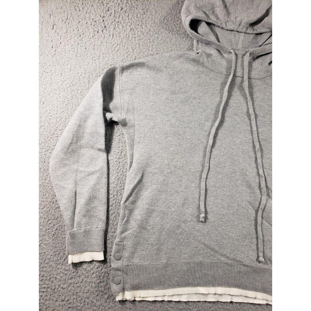Tahari Hoodie Women's Medium Gray Pullover Cotton Stretch Athleisure Sweatshirt - Picture 2 of 10